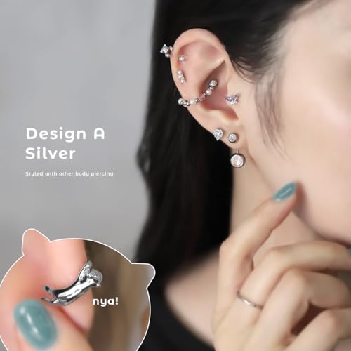 RIN 16G Cat Body Piercing Ball End Cartilage Jewelry Surgical Stainless Steel 1PC for Vertical Helix Ear Lobe Women Men - color: Black, 16G/A