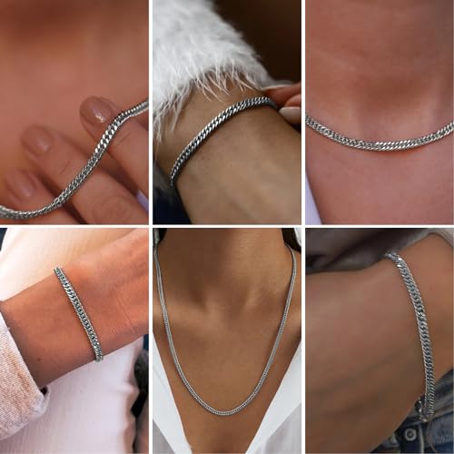 33FT Stainless Steel Cuban Chain 2.8mm Double Link Chain for Jewelry Making | Diamond-Cut Silver Curb Chain Roll Bulk for Necklace Bracelet Crafts - color: 2.88mm curb chain