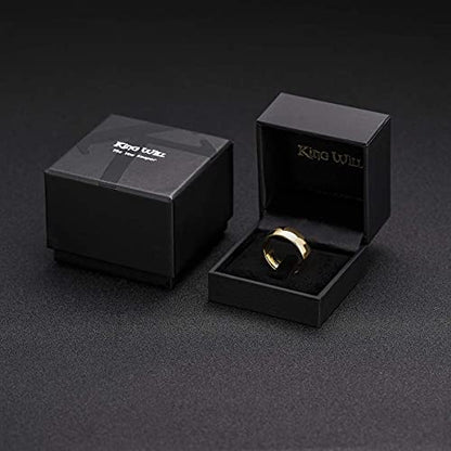 King Will Men's Women's Tungsten Carbide Ring 24k Gold Plated Rose Gold Plated Domed Polished Finish Wedding Band | Gold/Rose Gold, 1.5mm/2mm/4mm/6mm/8mm, Polished, Everyday Wear - color: Gold 8mm