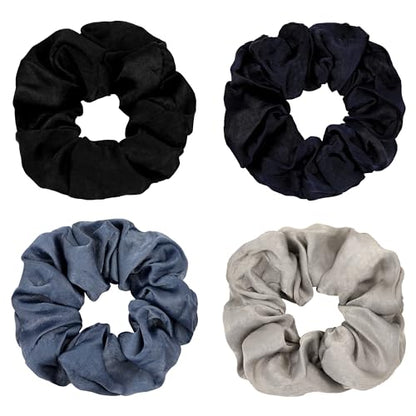 Silk Satin Scrunchies Women Hair Ties - Ivyu Big Scrunchy Ponytail Holder No Crease Hair Bands Soft Elastic No Hurt Your Hair for Vsco Girl Women Blue - color: Mixed