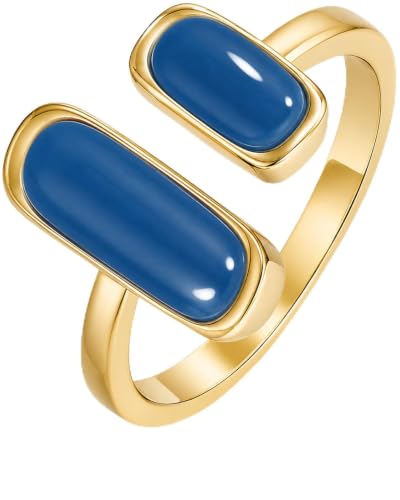 SNGIA 18K Gold Plated Maroon Burgundy Red Enamel Square Rectagnular Adjustable Statement Open Ring for Women by SNGIA, Dainty Irregular Geometric Summer Beach Unique Stackable Wedding Date Birthday Gift, Bohemian Irregular Trendy Navy Jewelry, Textured Pa