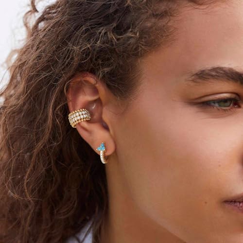 BENEIGE Ear Cuff Non Piercing 14K Gold Plated Ear Cuff Earrings for Women Clip On Cartilage Earring Jewelry for Women - style: A Double Beaded