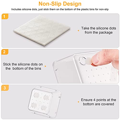 SMARTAKE 28 Piece Drawer Organizers with Non-Slip Silicone Pads, 4-Size | Clear Desk Bathroom Drawer Organizer Trays Storage Tray for Makeup, Jewelry, Utensils in Bedroom Dresser, Office and Kitchen - size: 28 PCS