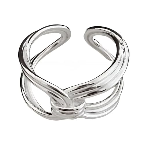 Real 925 Sterling Silver Rings Open Rings for Women Thumb Rings Vintage Rings Adjustable Rings Stackable Ring Band Statement Rings Rings for Men Promise Rings Party Rings Anniversary Rings Finger Ring - color: S925Ring06-29