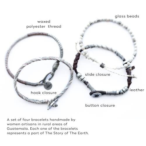 Wakami Charm Bracelet Stack Beaded Stackable Bracelets for Women - color: Beige | 7.5IN