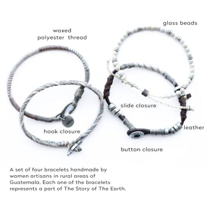 Wakami Charm Bracelet Stack Beaded Stackable Bracelets for Women - color: Beige | 7.5IN