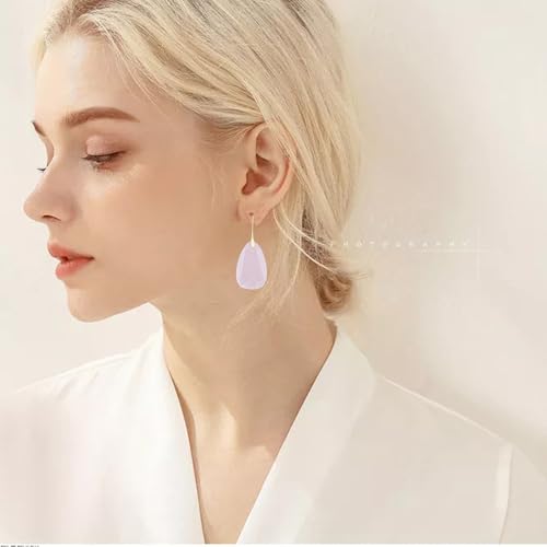 Boho Multiple Style Natural Stone Earrings for Women Unique Healing Gemstone Energy Hypoallergenic Lightweight Dangle Drop Earrings Multiple Styles Earrings Jewelry for Birthday Party Gift - style: Rose Quartz-Gold Hook