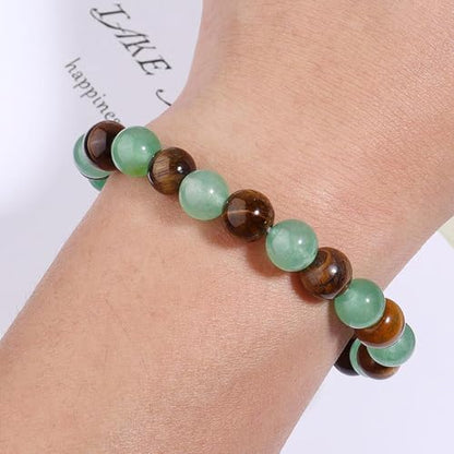 Money Bracelets Necklace Jewelry Set for Women Men Jade Crystal Tiger Eye Obsidian Beaded Necklace Feng Shui Good Luck Money Bracelet Wealth Attraction Accessories Outfits Protection Jewelry Gifts - color: A4