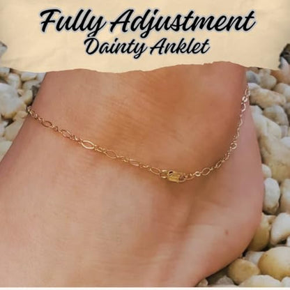Ellie J Maui 14K Gold Filled Toe Rings for Women Adjustable Open Back Hammered Toe Ring Handmade Non Tarnish Dainty Gold Toe Ring Summer Beach Foot Jewelry (Rose Gold, Silver, Gold) - color: 14k Gold filled Anklet