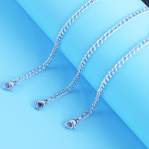 10Pcs Stainless Steel Necklace Extender Chain Links, Silver Necklace Extenders for Bracelet Anklet Stainless Steel Chain Extenders for Jewelry Making 2in 3in 4in 5in 6in (10 Silver) - color: Silver 10pcs