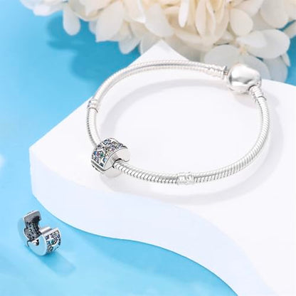 925 Sterling Silver Stopper Clip Charms for Bracelet Necklace Spacer Beads with 5A Cubic Zirconia Mother's Day Christmas DIY Gift for Women(2PCS) - style: Colorful stars