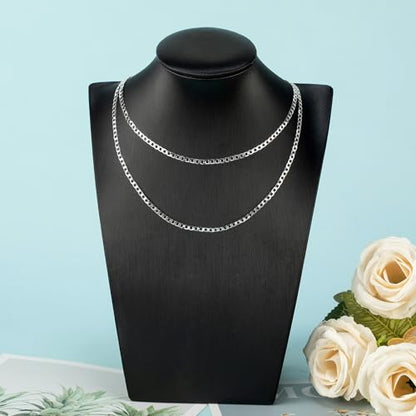 UMAOKANG 16.4 Feet Silver Cuban Chains for Jewelry Making Silver Plated Brass Necklace Chain on Spool with Jump Rings and Lobster Clasps - color: Silver Cuban