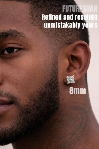Magnetic Earrings for Men 5A Cubic Zirconia Stainless Steel Clip On Earring | 2 Pairs Fake Earrings Non Pierced Magnet Nose Stud Piercings for Women, 5/6/7/8MM Simulated Diamond, Gold/Silver/Black Color - color: Gold-Style Two-8mm