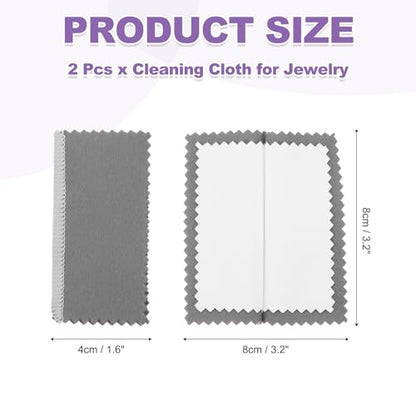 PATIKIL 3.2"x3.2" Jewelry Cleaning Cloth, 2 Pack Double-Sided Fleece Polishing Cloth for Gold, Silver and Jewelry, Dark Gray - color: Dark Gray, size: 3.2"x3.2"