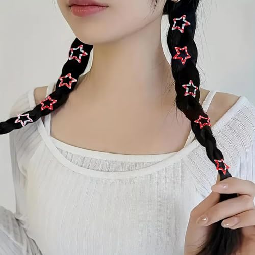 Star Hair Clips Snap Hair Barrettes Non Slip Star Hair Accessories Red polka dot Metal Hair Clips for Girls Women -15 PCS 1.18" - color: 15 P -1.18"-Red polka dots