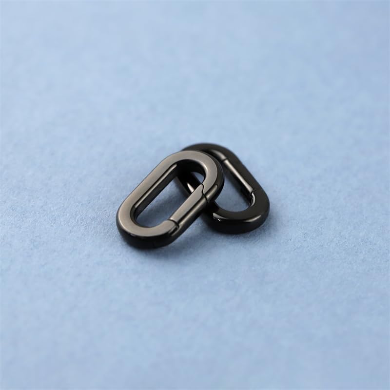 1 Pcs Oval Spring Ring Connector, Stainless Steel Keychain Clasp Hardware for Key Rings & DIY Crafts(Black(1.25cm) - color: Black-A