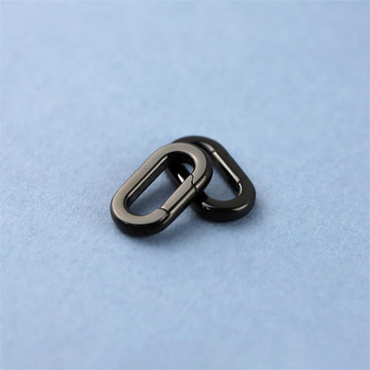 1 Pcs Oval Spring Ring Connector, Stainless Steel Keychain Clasp Hardware for Key Rings & DIY Crafts(Black(1.25cm) - color: Black-A
