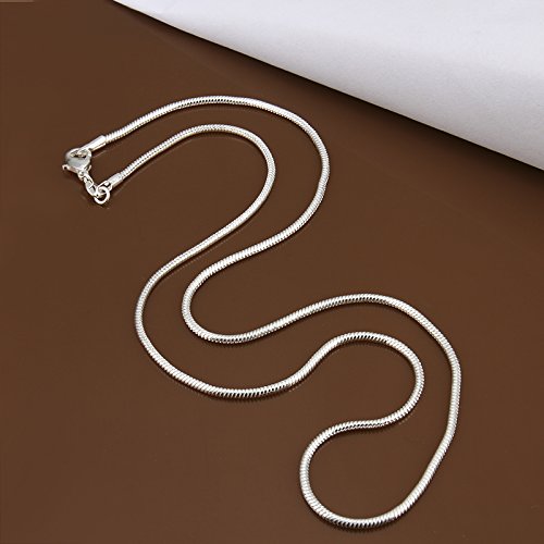 Yuren 3 Pieces 925 Sterling Silver 2mm Snake Chain Necklace Jewelry Jewelry For Men And Women(16-24 Inch) - size: 24 inch