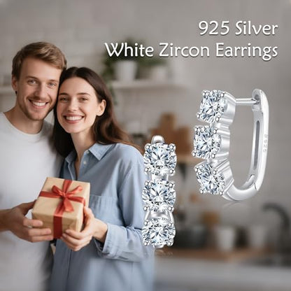 Blue Evil Eye/Celtic/Owl/Moonstone/Paw Print/Cubic Zirconia Hoop Earrings for Women 925 Sterling Silver Women Earrings Jewelry - style: 3 CZ