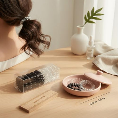 9 Pack Spiral Hair Ties, Telephone Wire Ponytail Holders for Thick Long Hair, Elastic Coils