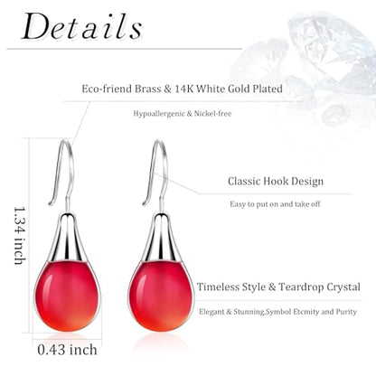 Ritach Teardrop Earrings for Women Trendy Sterling Silver Hypoallergenic Crystal Dangle Drop Earrings Set for Jewelry - color: A-9pairs