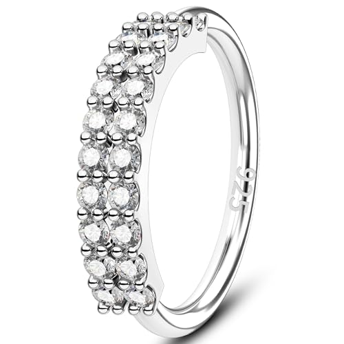 Melighting 20G Nose Ring Hoop 925 Sterling Silver Butterfly Flower Nose Hoop Seamless Open Helix Piercing Clear Double CZ 8 mm Cartilage Earring Nose Piercing for Women - color: Double CZ