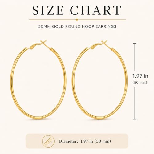 Big Chunky Gold Hoop Earrings for Women Beaded Large Statement Earrings Lightweight Fashion Jewelry Daily Wear Party Gift - color: E1:Gold 5cm