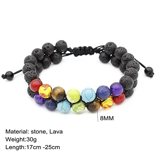 ONLYJUMP Planet Bracelet Solar System Universe Galaxy Bracelet Handmade Natural Stone Bead Bracelet String Adjustable Astronomy Gifts Bangle for Women Men - color: Double Layer Bracelet