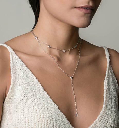Silver Pearl Necklaces for Women Sterling Silver Plated Dainty Pearl Choker Jewelry Gifts for Women - color: Y Silver