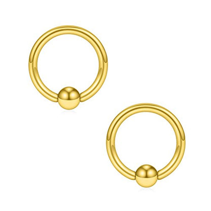 SCERRING 16G Captive Bead Piercing Ring Stainless Steel Nose Septum Tragus Helix Nipple Lip Eyebrow Hoop Rings 12PCS - style: 12PCS - 8mm Mix Color