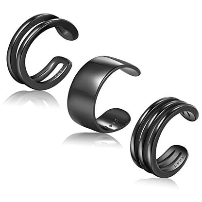CHIC & ARTSY 925 Sterling Silver Ear Cuffs for Women, Non Piercing Clip On Cartilage Cuffs, Adjustable Fake Conch & Helix Earrings, Gold Plated & Oxidized Various Styles - color: ear cuff #8