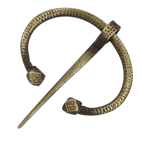 Armory Replicas™ Hand Forged Solid Brass Medieval Cloak Brooch – Viking, Celtic & Fibula Garment Pin Collection - style: Cloak Brooch