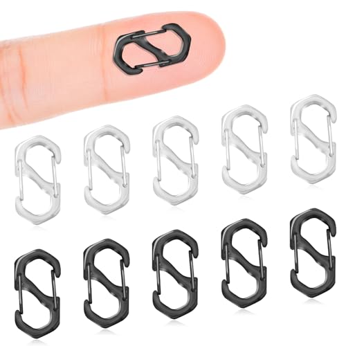 10Pcs Double Opening Lobster Clasps Necklace Shortener Clasp Stainless Steel Necklace Clasp S Lock Bracelet Clasps and Closures Chain Shortener for Necklace Bracelet Jewelry Making(Silver,Black,M) - color: 10PCS-Silver,Black, size: Medium