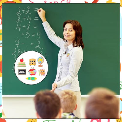 Giegxin 40 Pcs Back to School Pins Bulk for Students Teachers First Day of School Cute Lapel Pins Brooch for Clothes Bags Accessories Gifts Classroom Party Favors - style: School