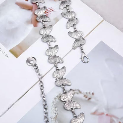 Butterfly Chain Belt - color: Silver