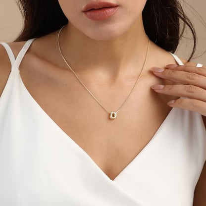 14K Gold Plated Bubble Letter Necklace, Tarnish Free and Waterproof Dainty Initial Necklace for Women, Trendy Personalized Gold Jewelry Gift for Her - color: Gold, style: D
