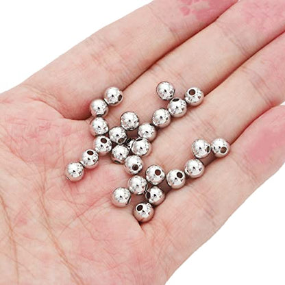 Platinum Plated Round Spacer Beads 6mm 30pcs for Jewelry Making Findings Non Tarnish - color: Platinum, size: 6mm