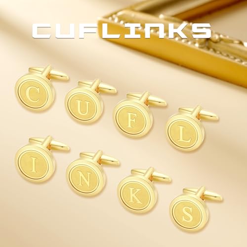 GWD Initial Cufflinks for Men Classic Cuff links Mens Letter Shirts CuffLinks Wedding Gift - color: G