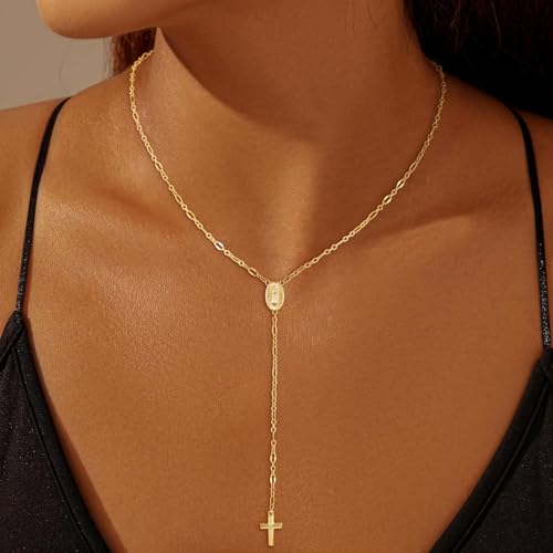 CHESKY Long Necklace for Women, 14k Gold Plated/Streling Silver Lariat Y Necklaces - style: y necklace 01