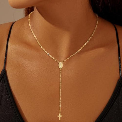 CHESKY Long Necklace for Women, 14k Gold Plated/Streling Silver Lariat Y Necklaces - style: y necklace 01