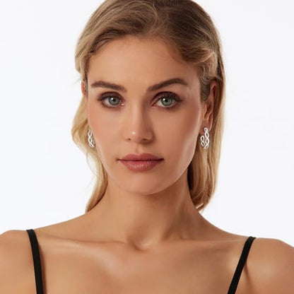 Hoop Earrings for Women, 14K Gold Sterling Silver Chunky Twisted Hoops Earring Hypoallergenic Ear Jewelry - color: Silver-30mm
