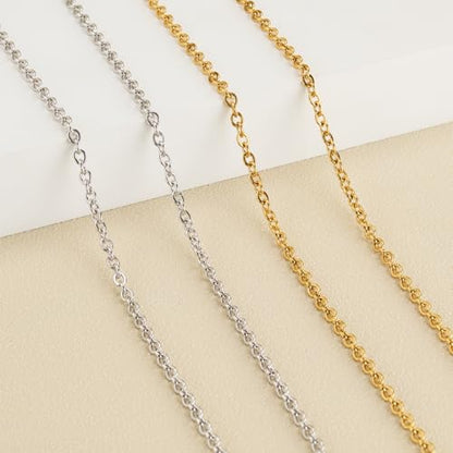SMYHTGLIF 2 Rolls Total 32.8 Feet Gold and Silver Chain for Jewelry Making | Stainless Steel Cable Jewelry Chain Roll Oval Link Bulk Chain Craft Jewelry Making Chains - size: 5.1×4mm