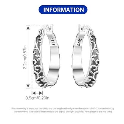 Floral Hoop Earrings 925 Sterling Silver with 14K Gold Plating – Lightweight CZ Flower Hoops | Hypoallergenic Jewelry for Women | Gift Box + Polishing Cloth - color: 22mm Retro flower earrings