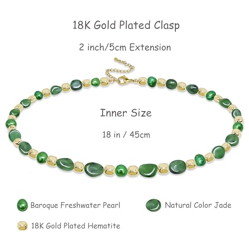 Boho Colorful Chunky Statement Beaded Necklaces for Women,Handmade Women's Fashion Gemstone Bead Choker Necklace,Western Natural Stone Strand Necklace Bib Collar Jewelry Unique Gifts for Women - color: 05-Green