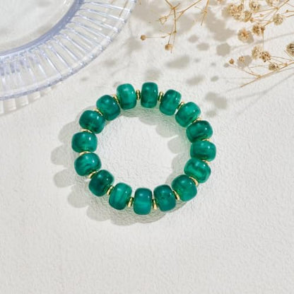 Bead Bracelet for Women Vibrant Color Resin Beads Bracelets Elastic Stretch Chunky Bracelet Boho Summer Beach Vacation Jewelry - color: Color 3