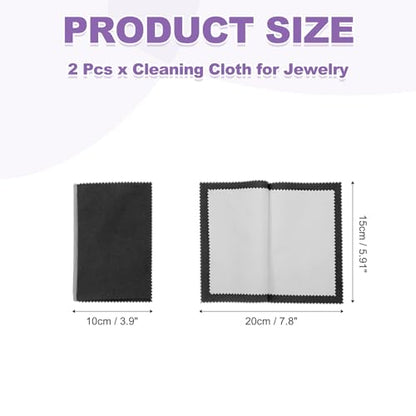 PATIKIL 5.9"x7.9" Jewelry Cleaning Cloth, 2 Pack Double-Sided Fleece Polishing Cloth for Gold, Silver and Jewelry, Black - color: Black, size: 5.9"x7.9"