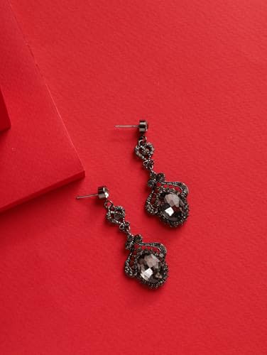 Christmas Halloween Red Heart Shaped Pattern Alloy Earrings, Gothic Antique Style Jewelry for Women - style: Earrings EARR.005