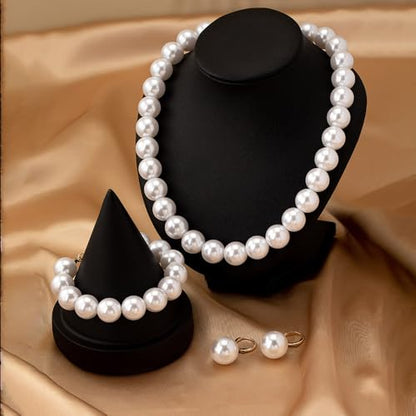 Pearl Necklace for Women Dainty Pearl Necklace Timeless Jewelry christmas gifts friendship gifts for women - color: H-Fashion Pearl Jewelry Set