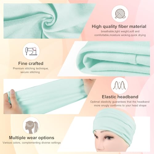 DiyJibb Headbands for Women, 7PCS Wide Cloth Hair Bands for Workout, Yoga, Skincare & Daily Wear, Soft & Stretchy - color: Grey, black, magenta, red, white, light blue, cyan