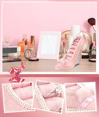 Jewelry Display Stand, Earring Necklace Ring Holder, Model Dress High heeled Shoes Earring Necklace Ring Jewelry Holder Stand Display (Pink) - color: Pink
